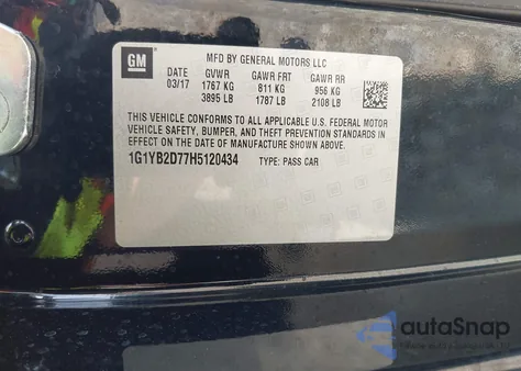 2017 Chevrolet Corvette Stingray from USA, damaged, VIN 1G1YB2D77H5120434